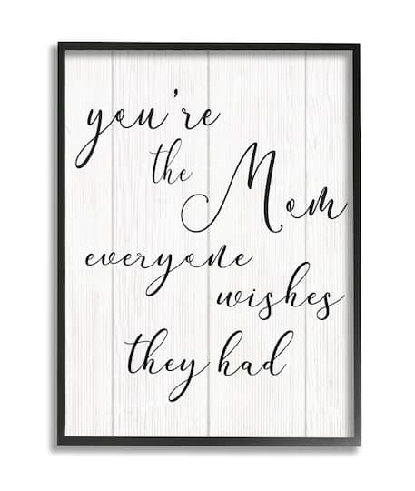 Stupell Industries You're the Mom Phrase Motivational Family Appreciation in Frame Wall Art